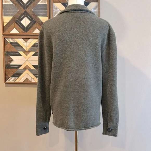 NakedCashmere Women’s Cashmere Cardigan Sweater Shacket Olive Green Heather XS - Picture 4 of 14